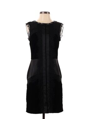 White House Black Market Black Lace-Trim Sheath Dress